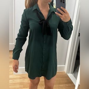 Button Down Dress with NeckTie